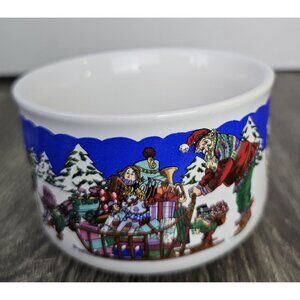 Jeanne Beury Signed Christmas Candle Holder Santa's Sleigh & Polar Bears